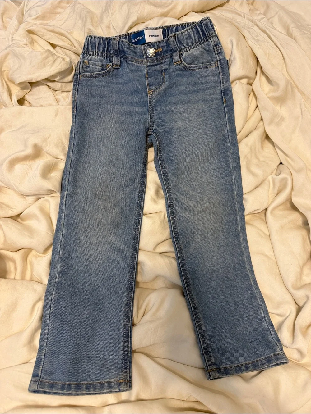 Old Navy Kids Light Blue Elastic Waist Straight Jeans